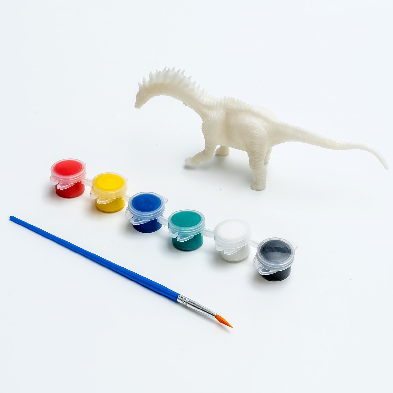 

Набор для творчества "Раскрась аллозавра", краска 6 цветов по 2 мл, кисть, Белый