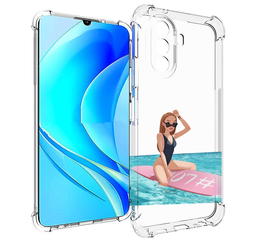 

Чехол MyPads девушка-на-серфе женский для Huawei Nova Y70 / Nova Y70 Plus (MGA-LX9N), Прозрачный, Tocco