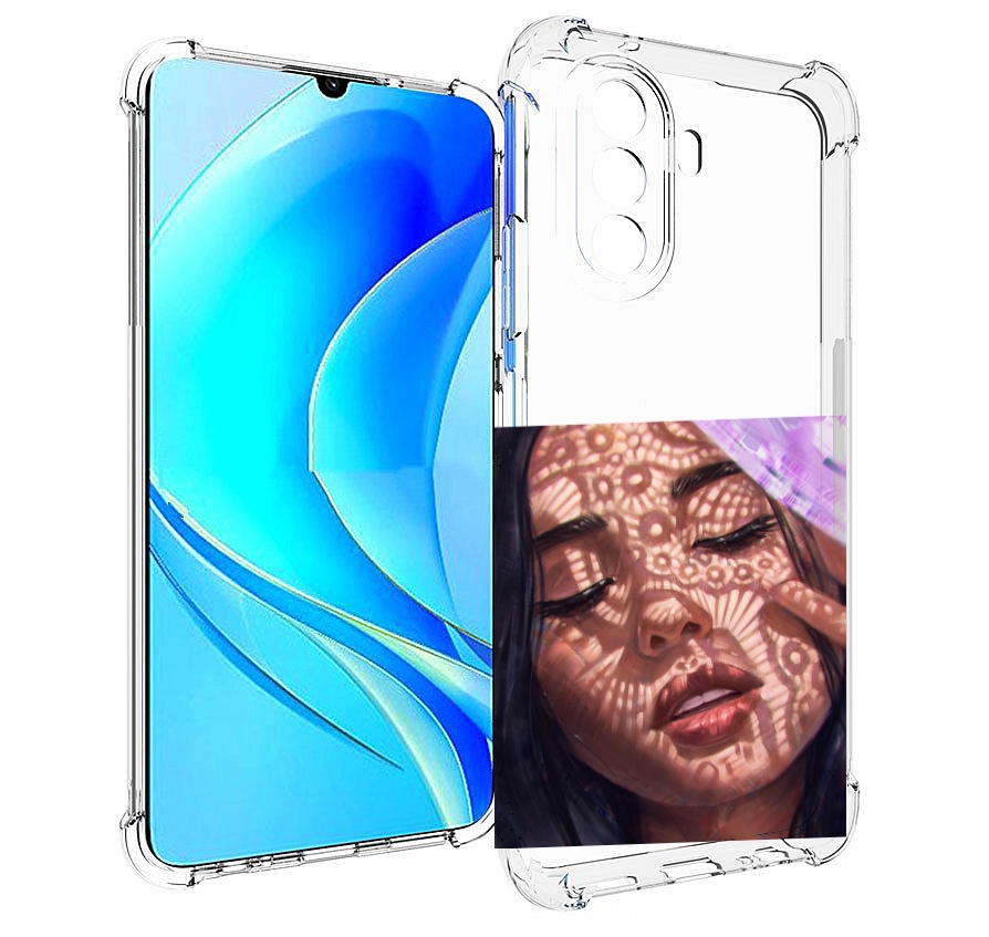 

Чехол MyPads девушка-под-кружевами женский для Huawei Nova Y70 / Nova Y70 Plus, Прозрачный, Tocco