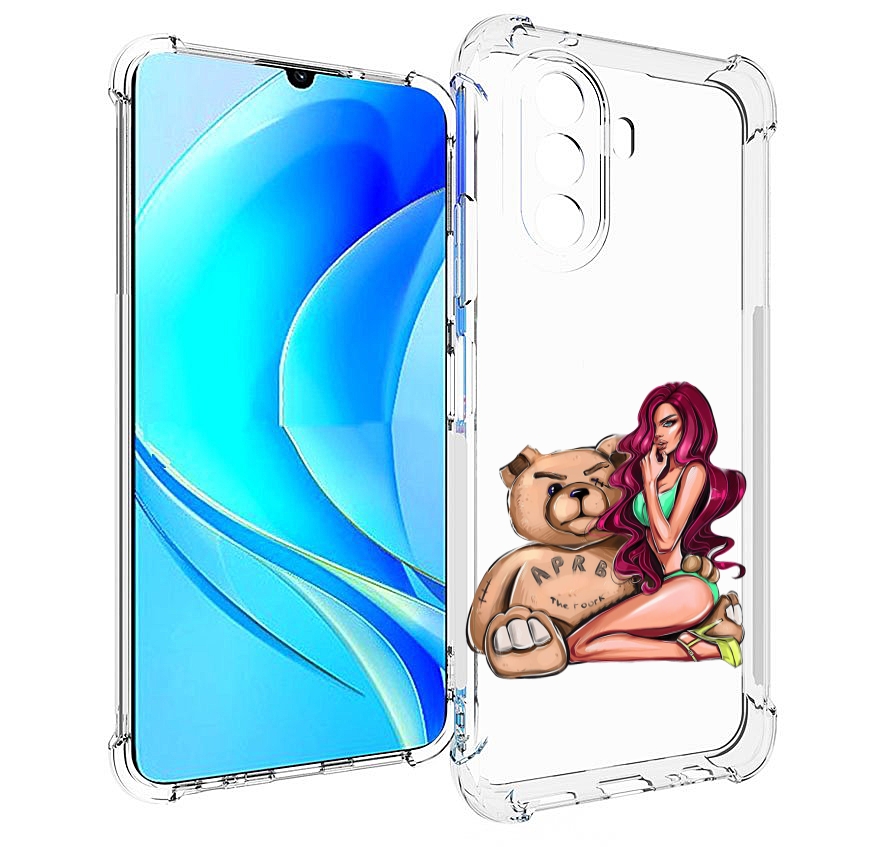 

Чехол MyPads девушка-с-большим-плюшевым-мишкой для Huawei Nova Y70 / Nova Y70 Plus, Прозрачный, Tocco