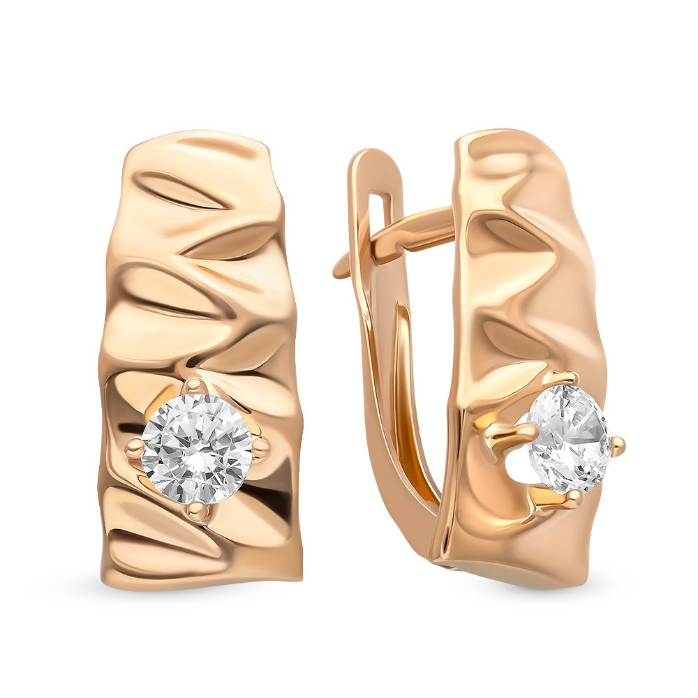 

Серьги из красного золота с фианитом 585Gold 302006090, 302006090
