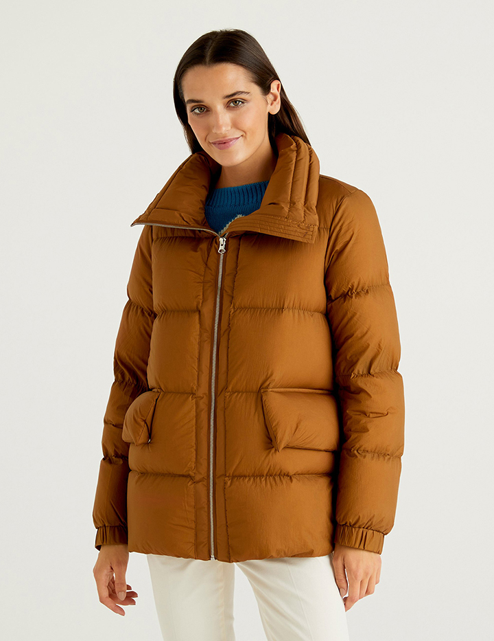 

Куртка женская United Colors of Benetton 21A_25WU536T5 коричневая 46, 21A_25WU536T5