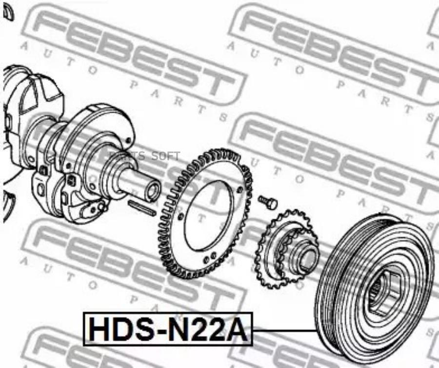 FEBEST Шкив коленвала FEBEST HDS-N22A