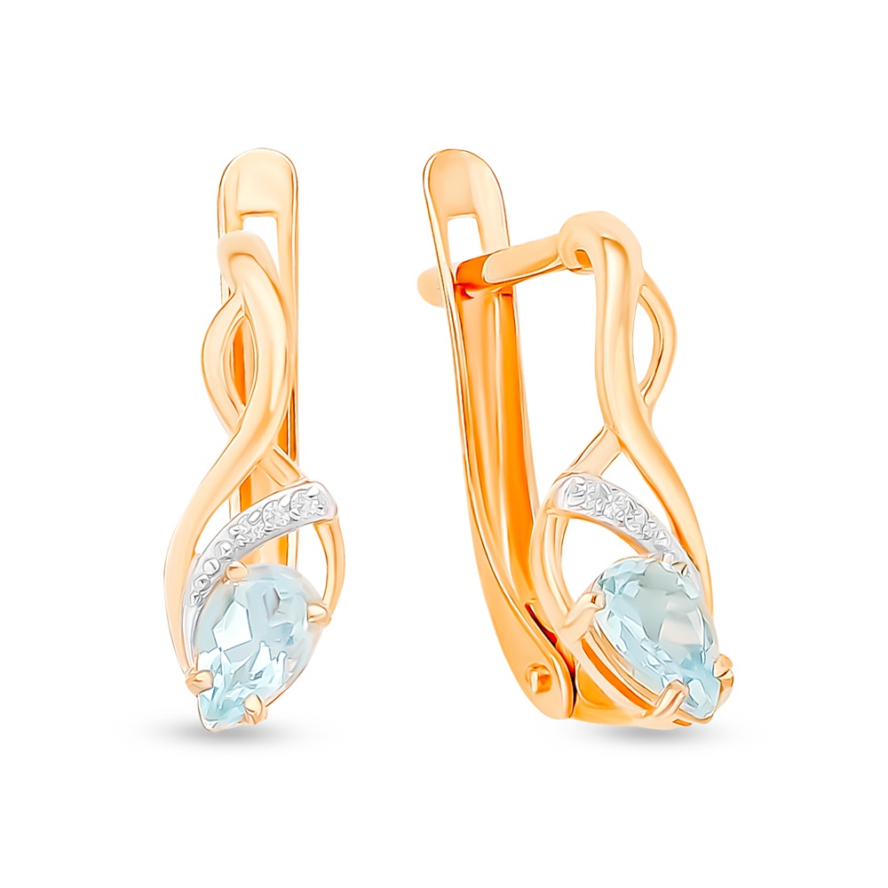

Серьги из красного золота с топазом/фианитом 585Gold 202008319, 202008319