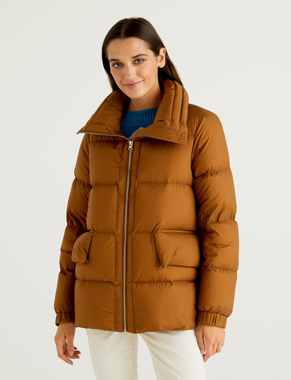 фото Куртка женская united colors of benetton 21a_25wu536t5 коричневая 50