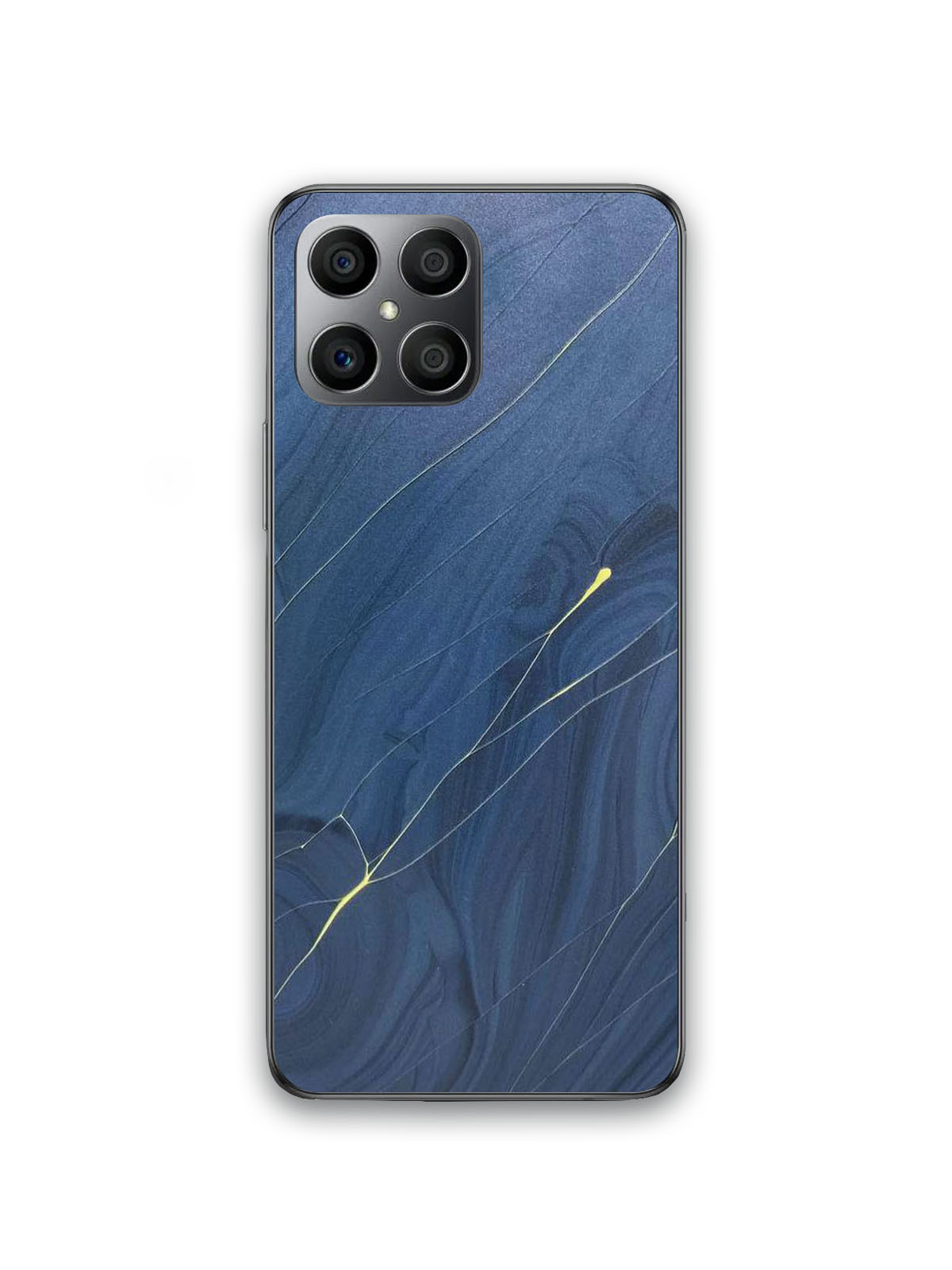 Защитная гидрогелевая пленка для Honor X8, Задняя с рисунком Синий Малахит, GF10092