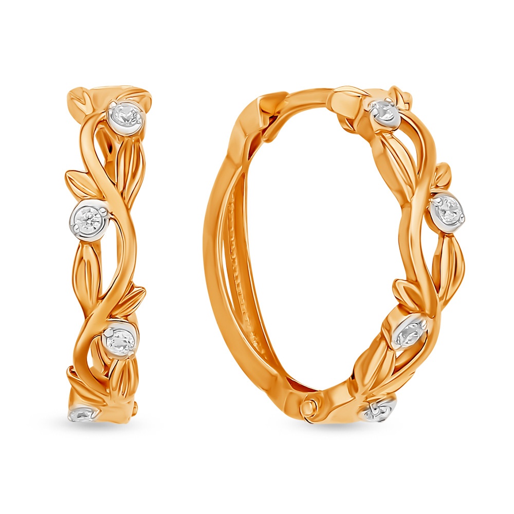 

Серьги из красного золота с фианитом 585Gold 302006328, 302006328