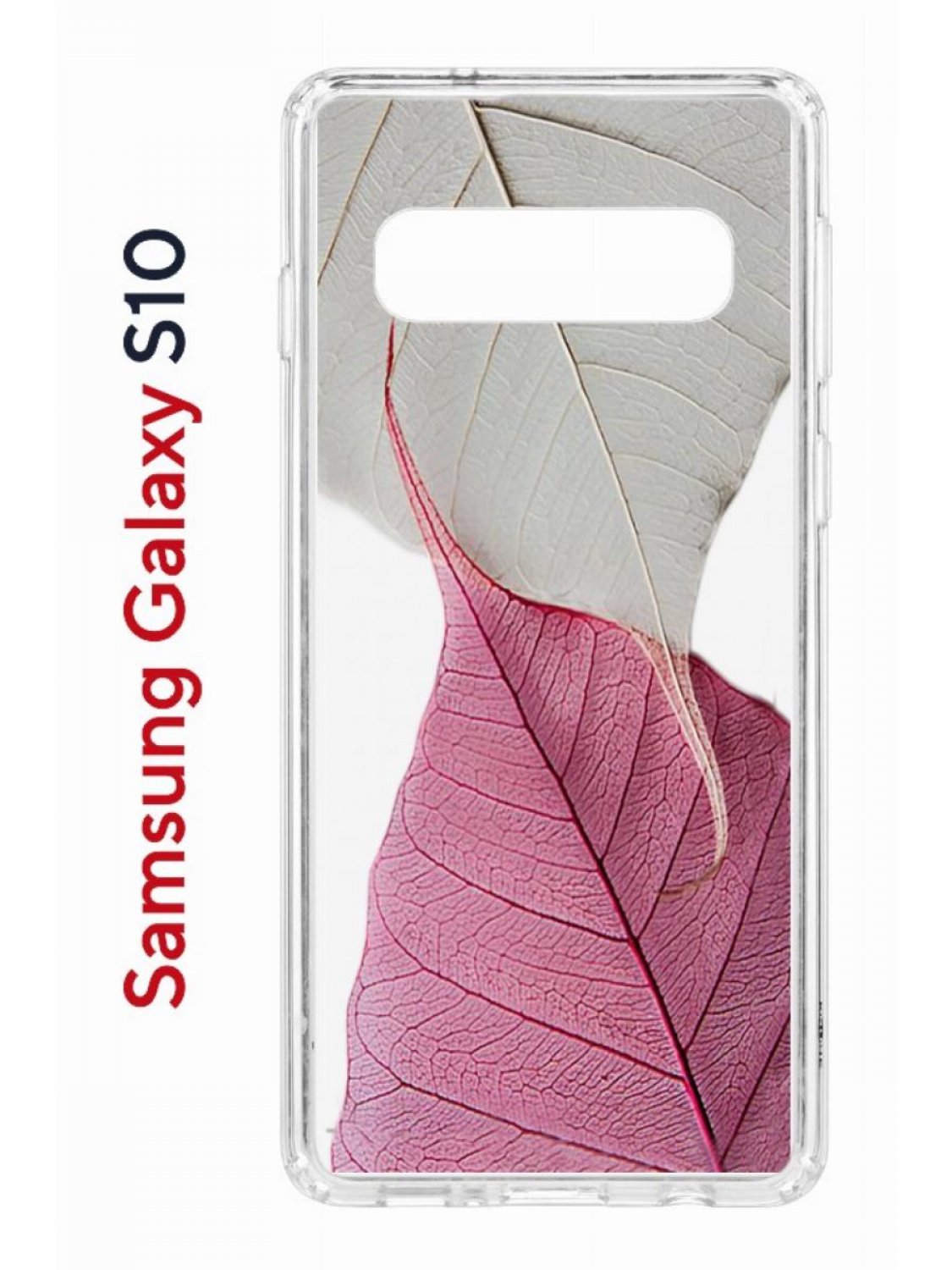 фото Чехол на samsung s10 kruche print pink and white,противоударный бампер,с защитой камеры кruче