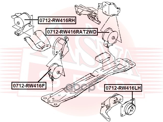 Подушка Двигателя ASVA арт. 0712-RW416RAT2WD