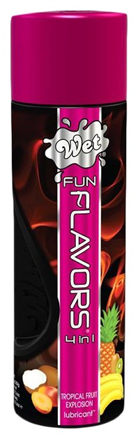 Купить Разогревающий лубрикант Fun Flavors 4-in-1 Tropical Explosion с ароматом фруктов 89 мл, WET