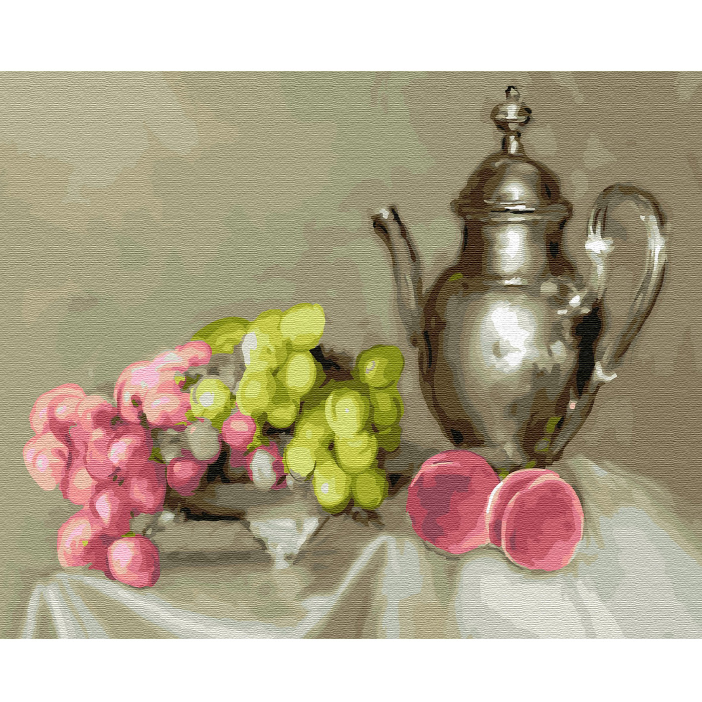 фото Картина по номерам 40х50 бузин. натюрморт с виноградом + сильвертойз + kh0409