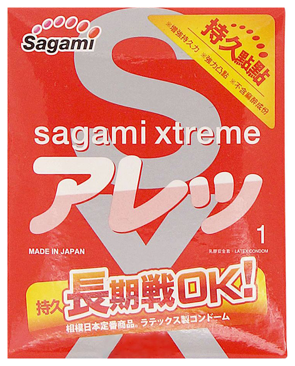 фото Утолщенный презерватив sagami xtreme feel long с точками 1 шт.