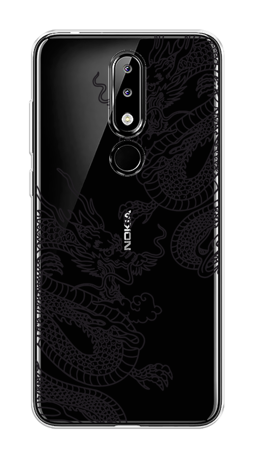

Чехол на Nokia 5.1 Plus (X5) "Два китайских дракона", Серый;черный, 121950-1