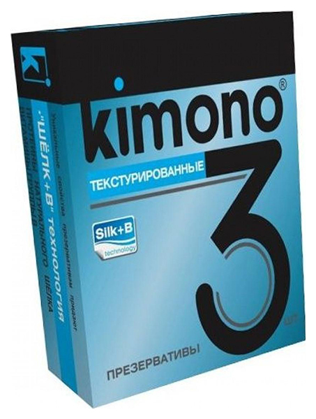 фото Текстурированные презервативы kimono 3 шт.