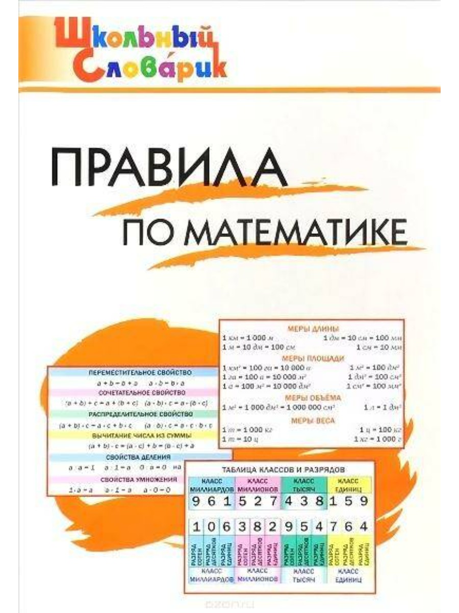 

Словарь ВАКО Школьный. Правила по математике. 2023 год, И. В. Клюхина, Школьный. Правила по математике. 2023 год, И. В. Клюхина