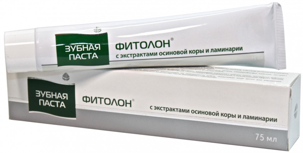 фото Зубная паста фитолон с экстрактами осиновой коры и ламинарии, 75 мл fitolon