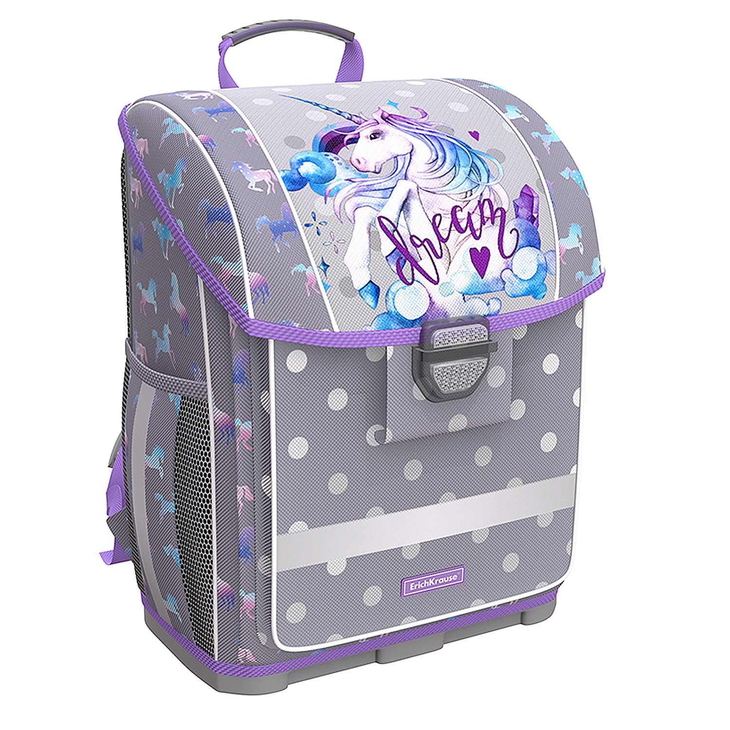 

Ранец детский ErichKrause ErgoLine 16L Dream Unicorn, Серый