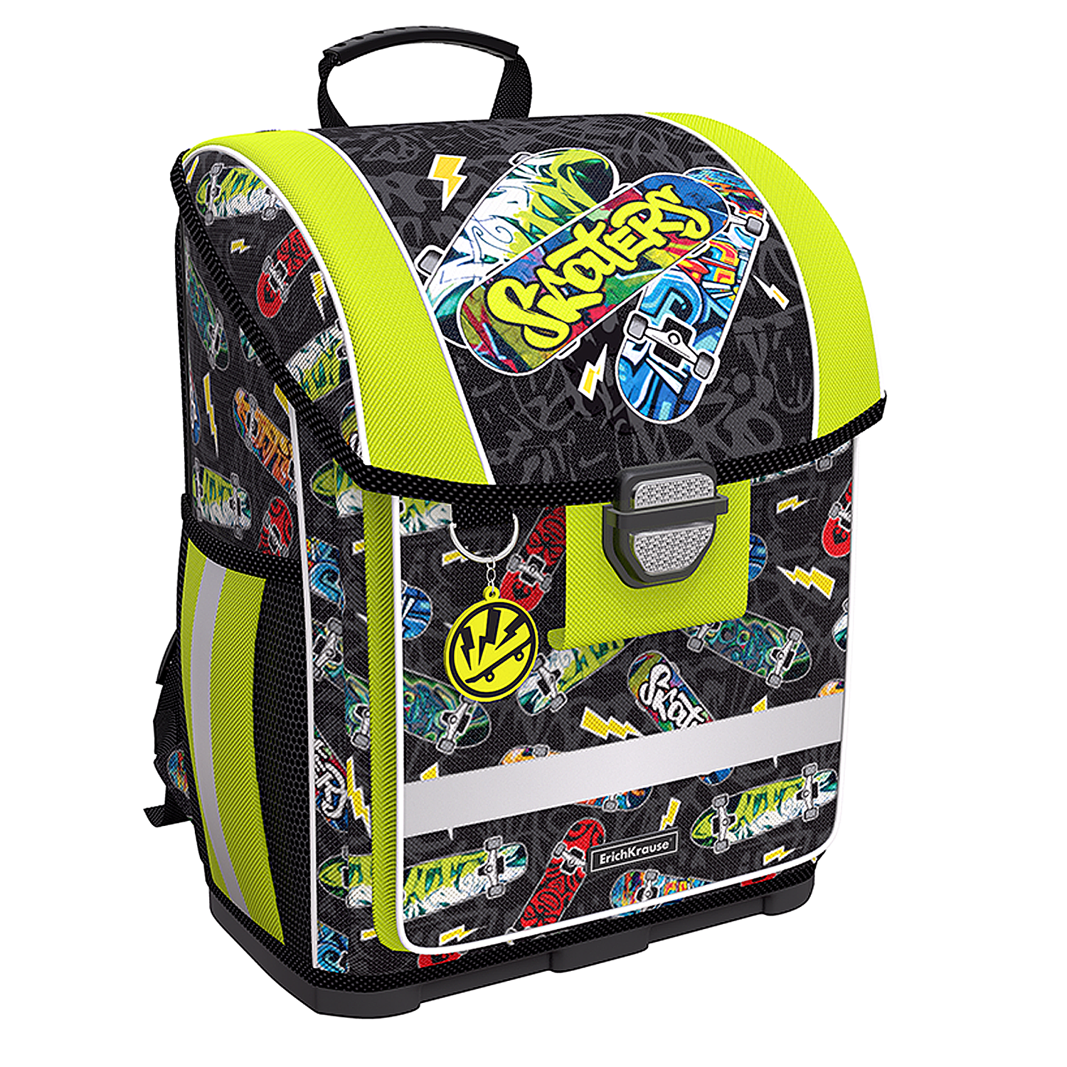 

Ранец детский ErichKrause ErgoLine 16L Neon Skate, Черный