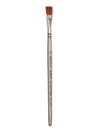 Кисть с серебристой ручкой №16/Professional Flat Brush 16 (Цв: n/a)/Kryolan/3616