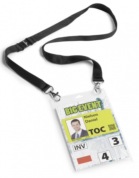 

Бейдж EVENT BADGE формата А6, с тесьмой черного цвета
