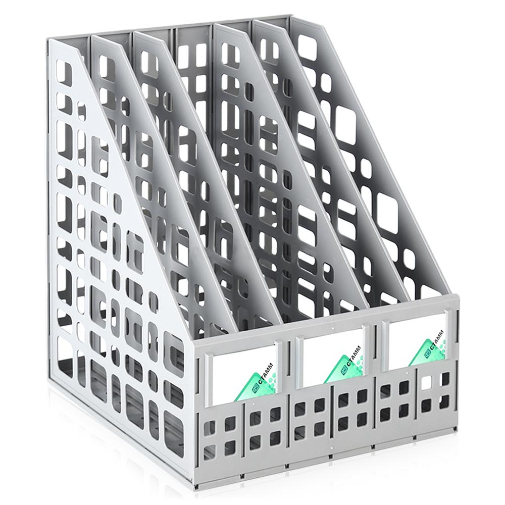 

Лоток для бумаг, вертикальный, сборный, 5 отделений, серый
