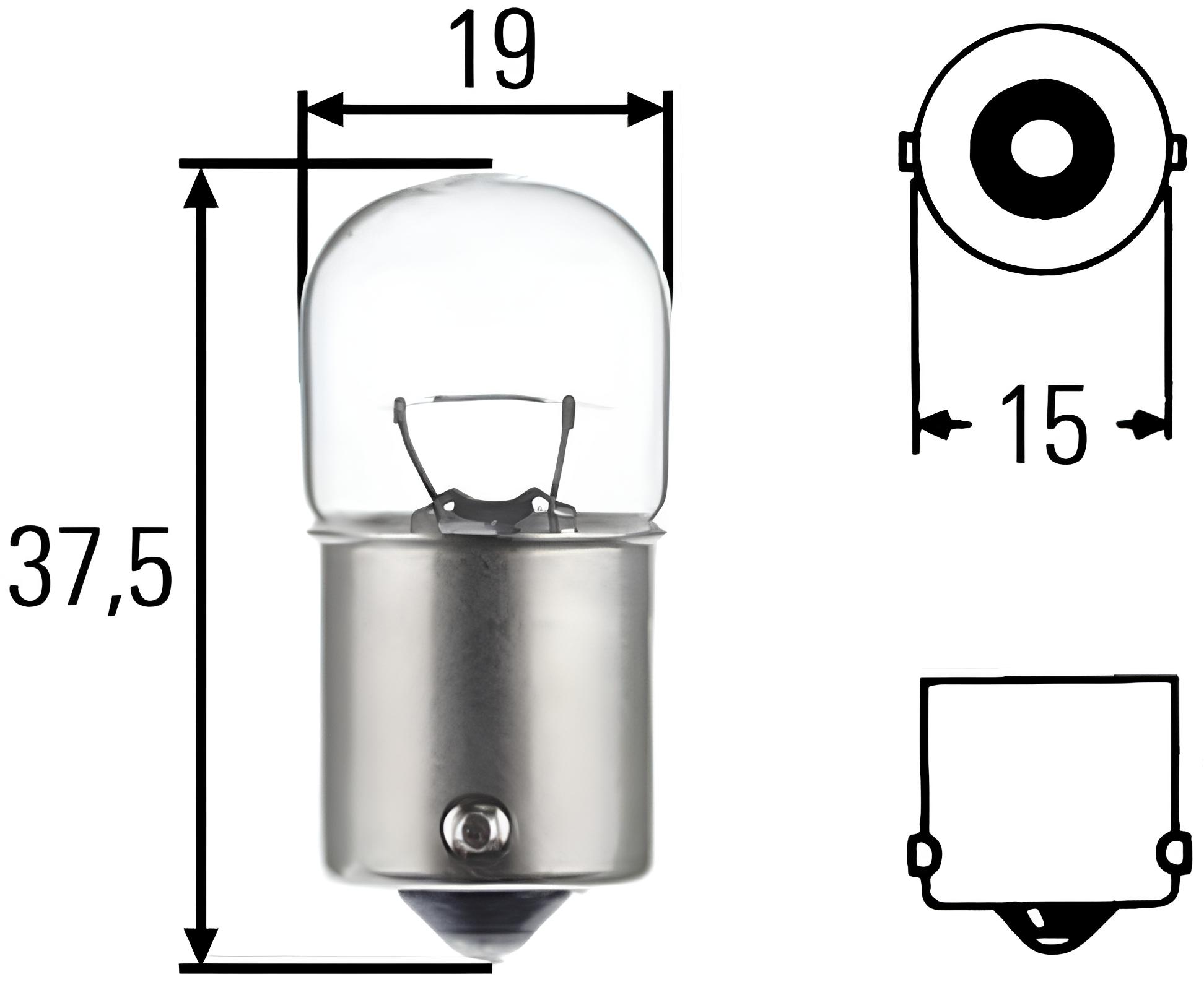 

Лампа 12V 10W BA15s R10W 1 нит. белая 8GA002071131 (Hella)