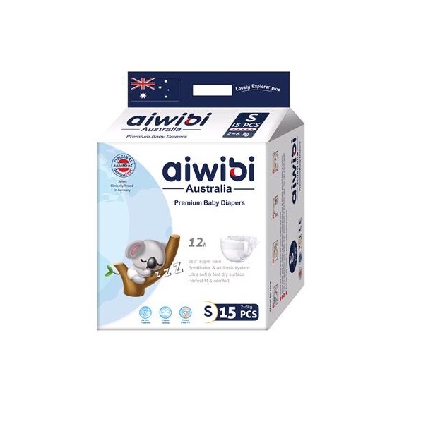 

Подгузники Гросс Aiwibi детские одноразовые, S (3-6кг), 15шт