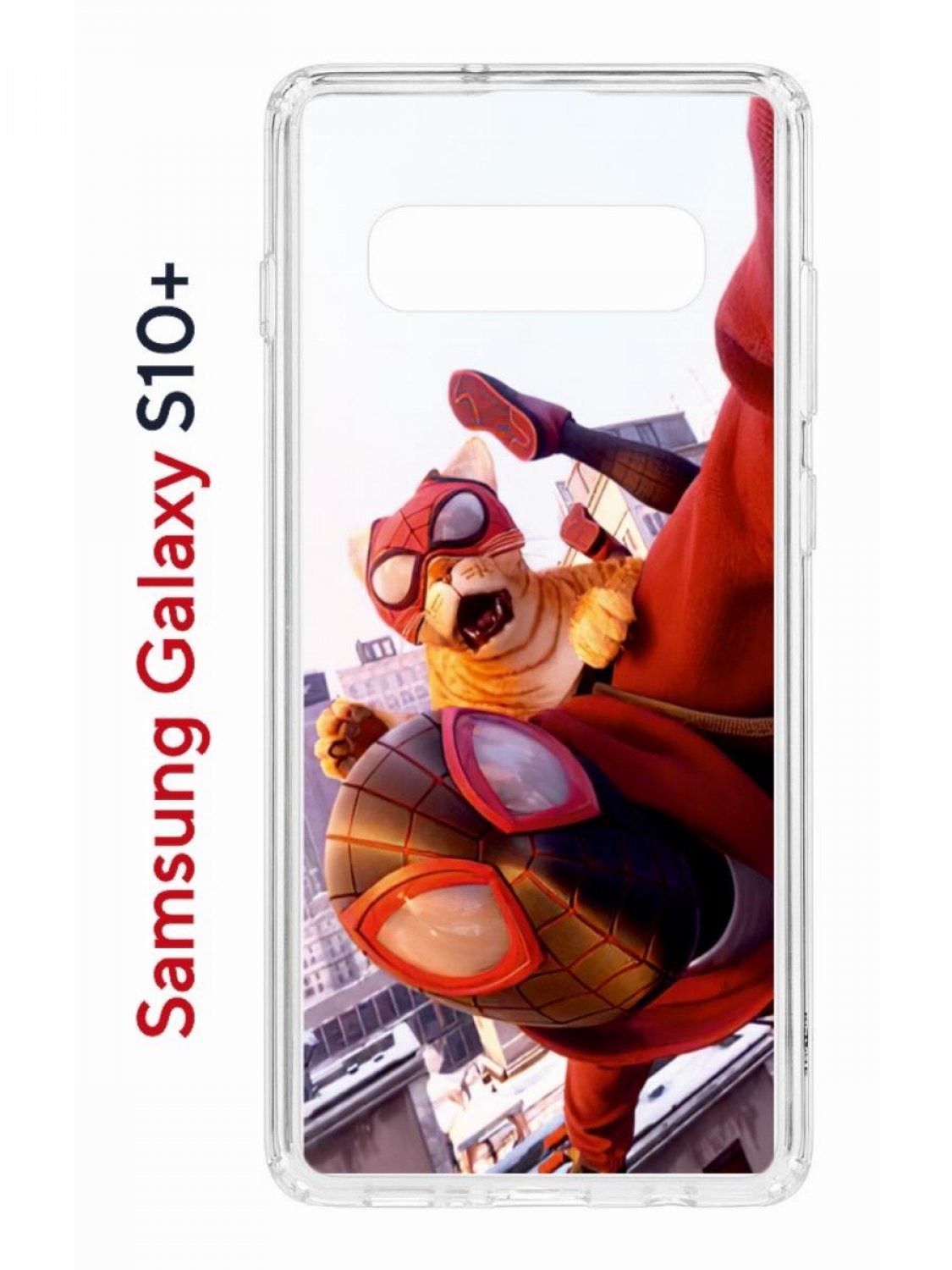 Чехол на Samsung S10 Plus Kruche Print Человек паук,противоударный бампер,с защитой камеры
