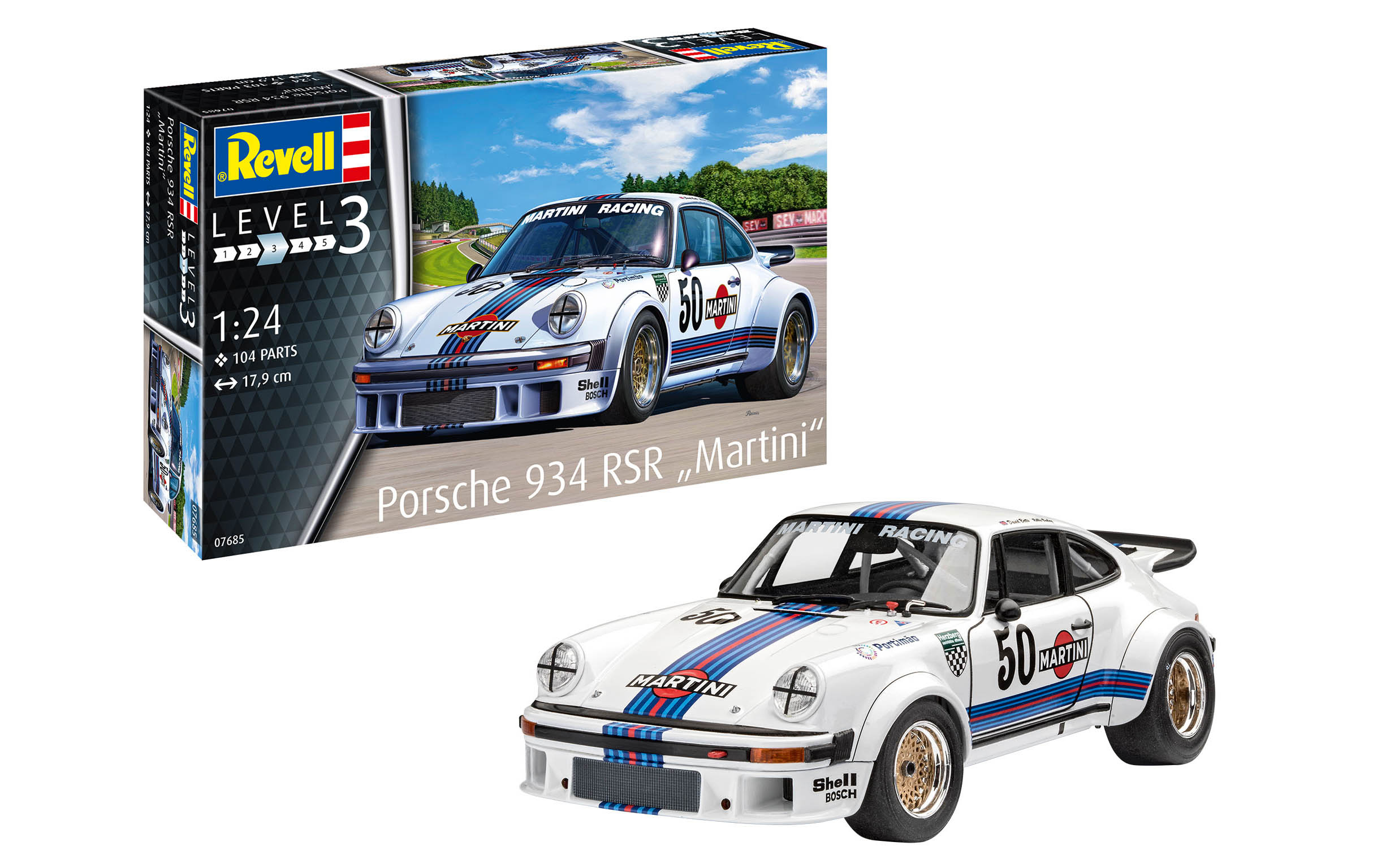 

Сборная модель Revell 1/24 Автомобиль Porsche 934 RSR "Martini" 07685