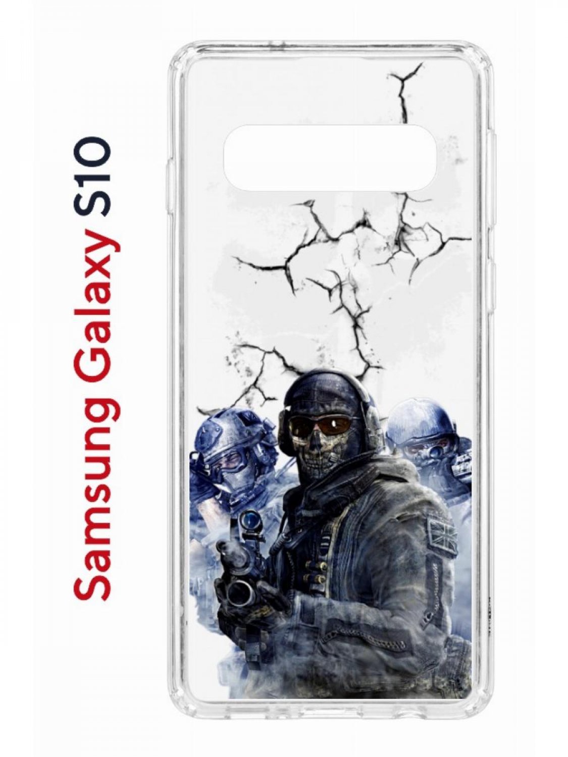 Чехол на Samsung S10 Kruche Print Call of Duty,противоударный бампер,с защитой камеры