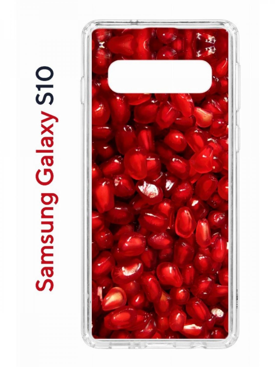 Чехол на Samsung S10 с принтом Kruche Print Гранат,противоударный бампер,с защитой камеры