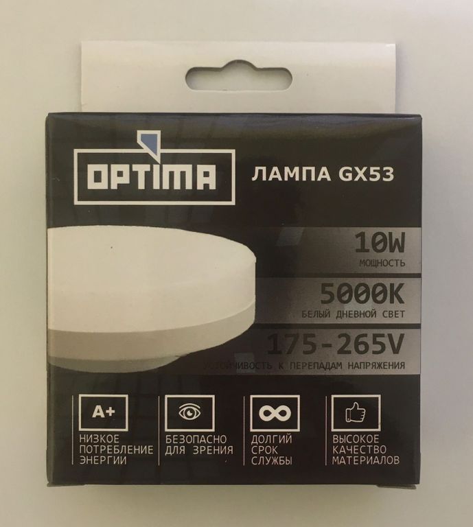 

Лампочка Optima LED 10W E27 Warm White 3000K Bulb, OPTIMA 1 - GX53