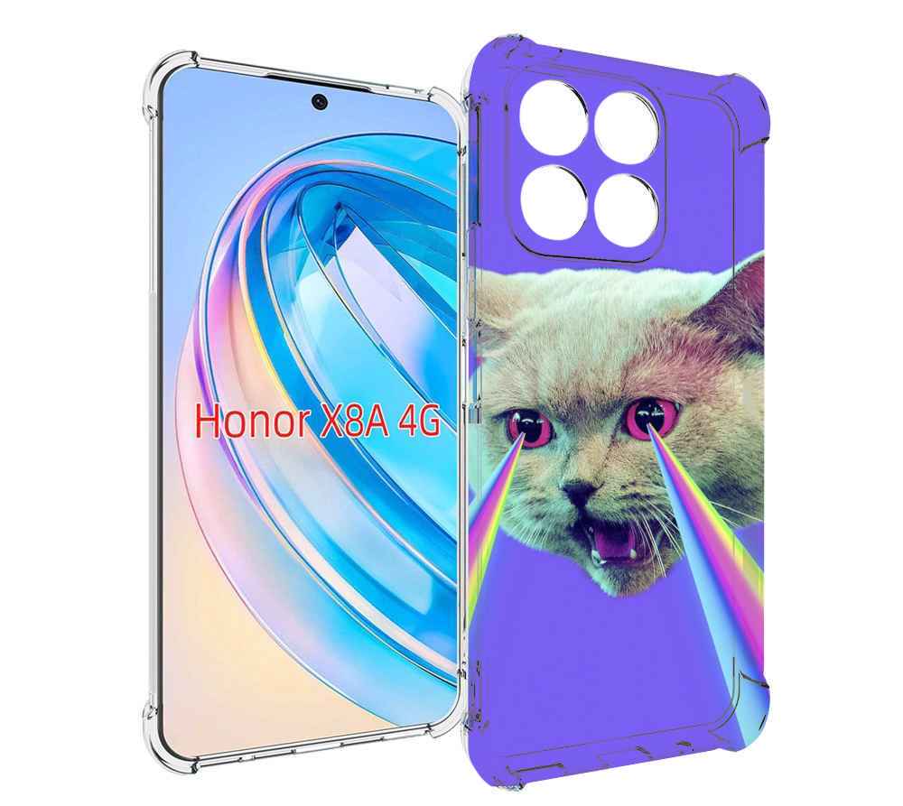 

Чехол MyPads кот с радугой в глазах для Honor X8a, Tocco
