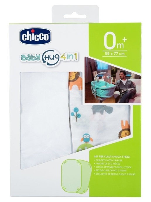 

Набор постельного белья (2 простыни) для Chicco Baby Hug, расцветка Little Animals