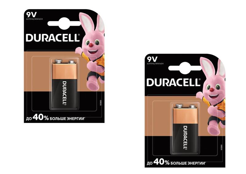 Набор из 2 батареек Duracell Basic Крона 6LR61 BL1 Alkaline 9V CN 066267-n