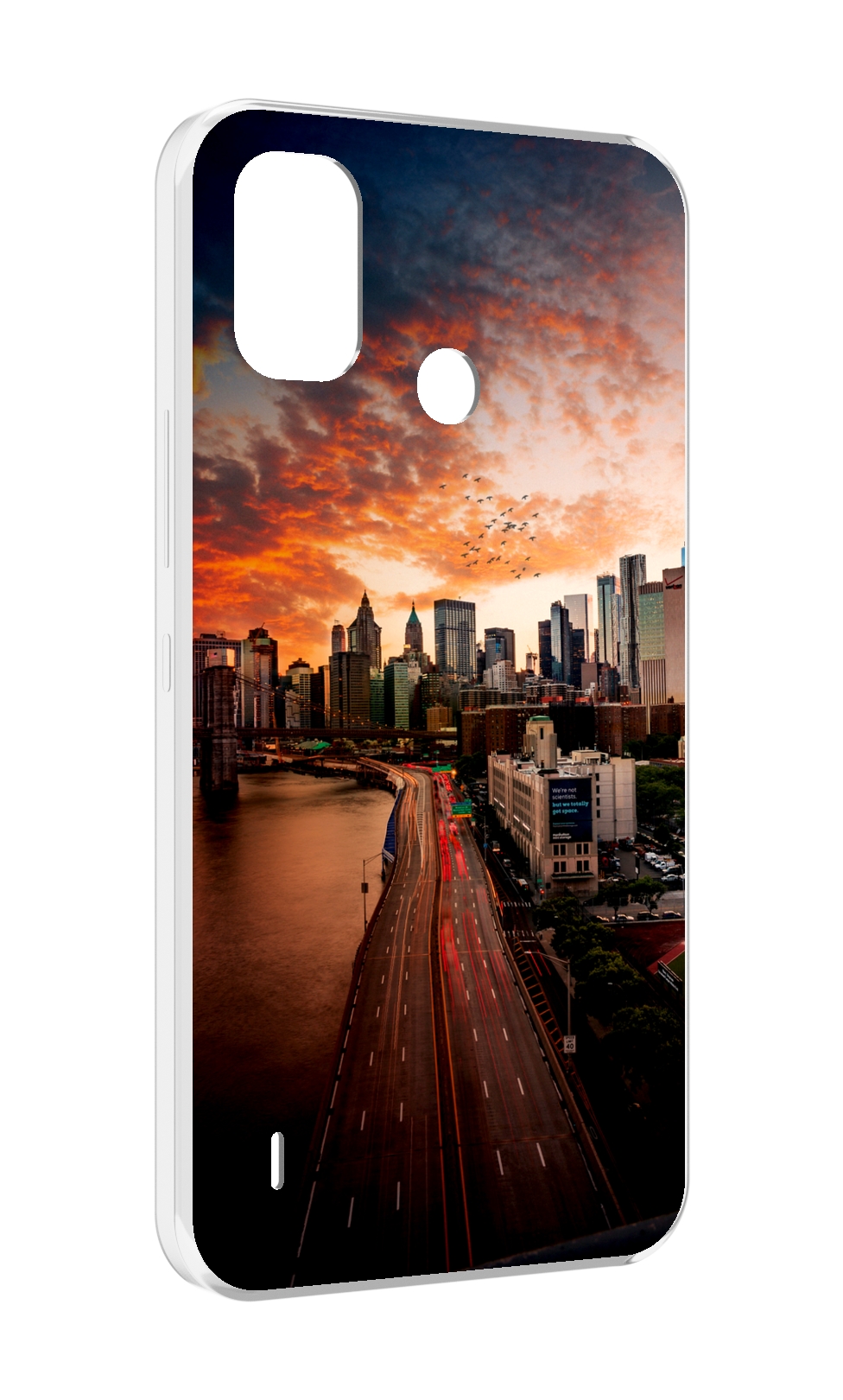 

Чехол MyPads американский город фото для Itel A48, Прозрачный, Tocco