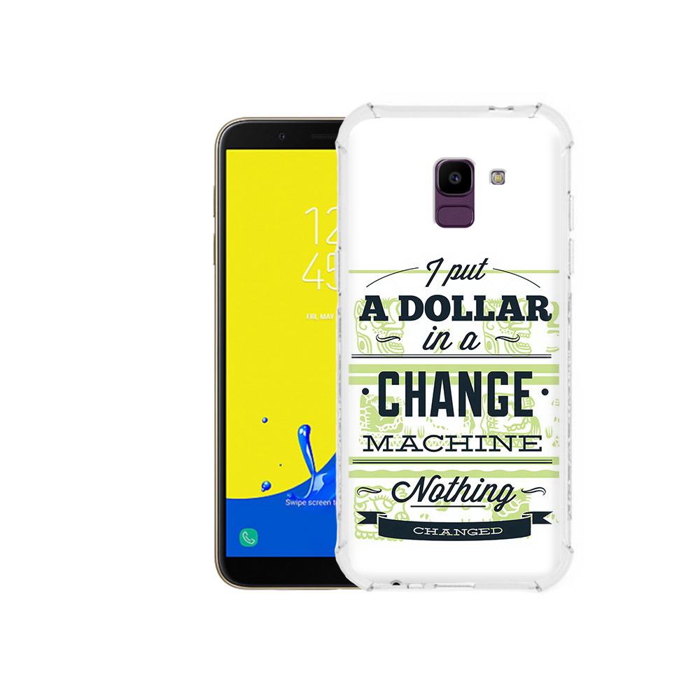 

Чехол MyPads Tocco для Samsung Galaxy J6 (2018) доллар надпись, Прозрачный, Tocco