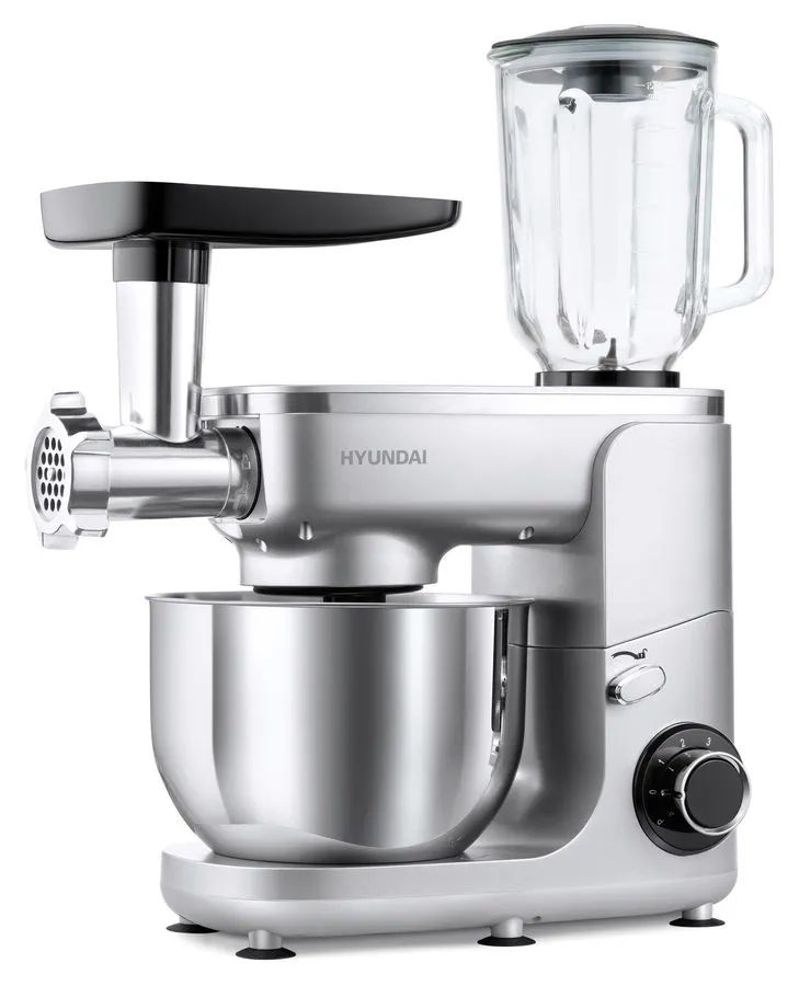 Кухонная машина HYUNDAI HYM-S7651 серебристая машина для замешивания теста xiaomi liven intelligent dough mixer 3 5l hmj d3526