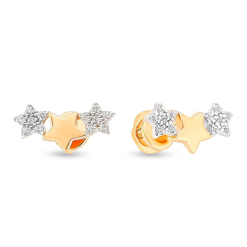

Серьги из красного золота с фианитом 585Gold 302006360, 302006360