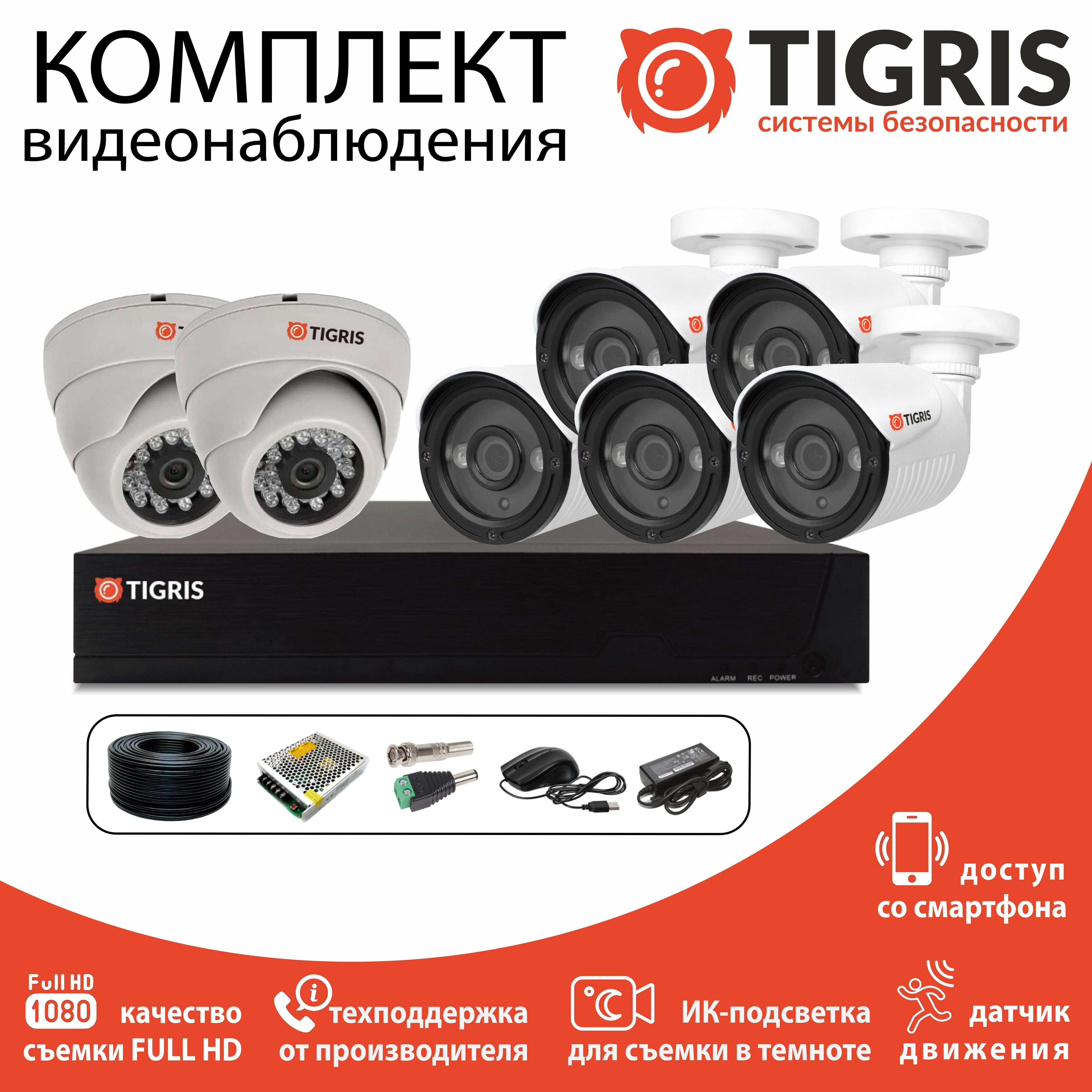 

Комплект видеонаблюдения TIGRIS TGK-SD207A