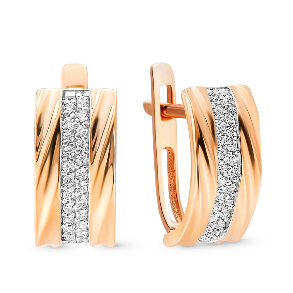 

Серьги из красного золота 585Gold 302006423, фианит, 302006423