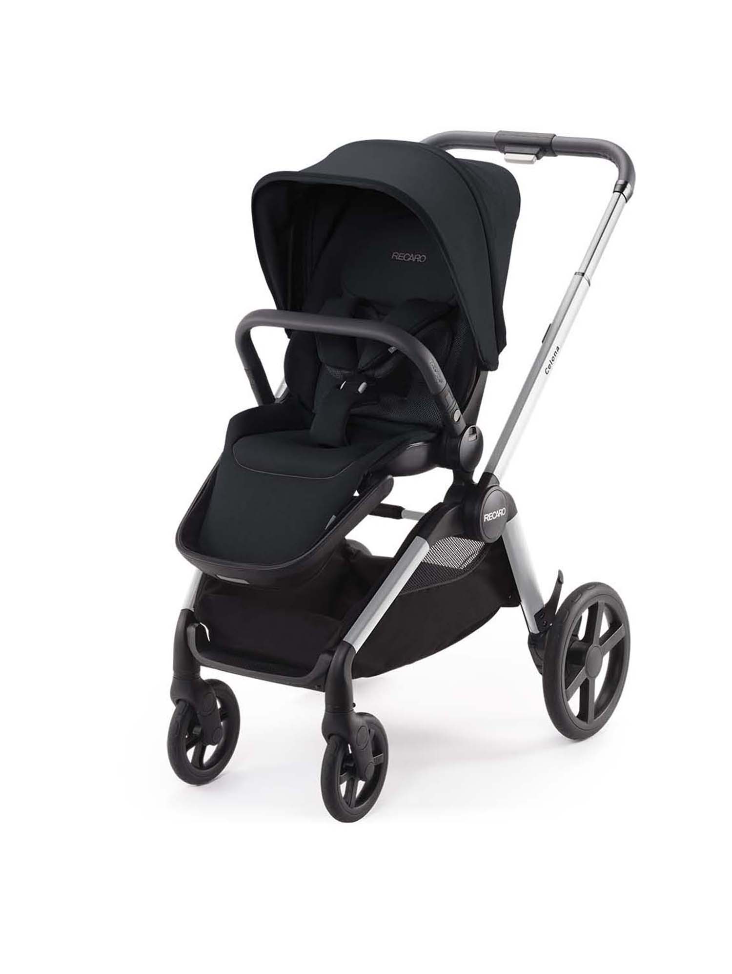 фото Прогулочная коляска recaro celona, шасси silver, расцветка select night black