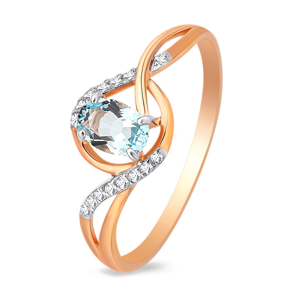 

Кольцо из красного золота с топазом/фианитом р. , 585Gold 201011699, 201011699