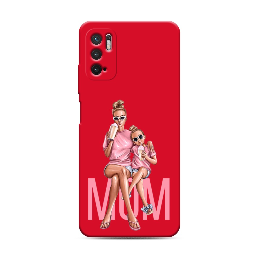 фото Матовый силиконовый чехол "lovely mom" на xiaomi redmi note 10 5g awog