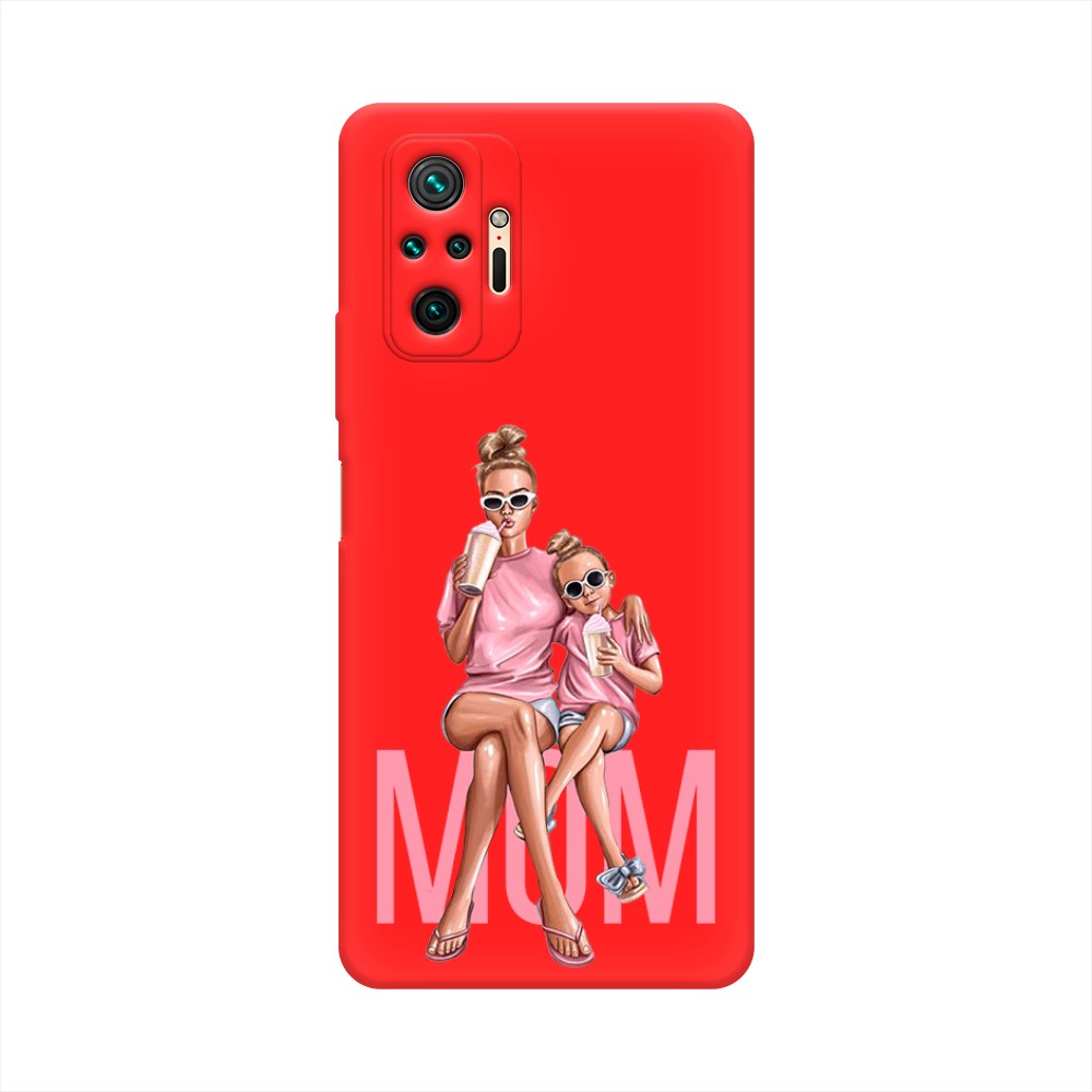 фото Матовый силиконовый чехол "lovely mom" на xiaomi redmi note 10 pro awog