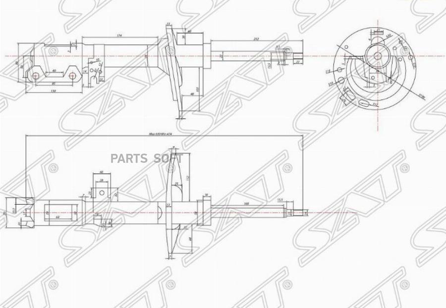 

Стойка задняя toyota camry/windom/lexus es300 03-06 lh (пружина бочка)
