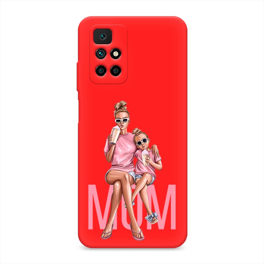 фото Матовый силиконовый чехол "lovely mom" на xiaomi redmi note 11 4g china awog