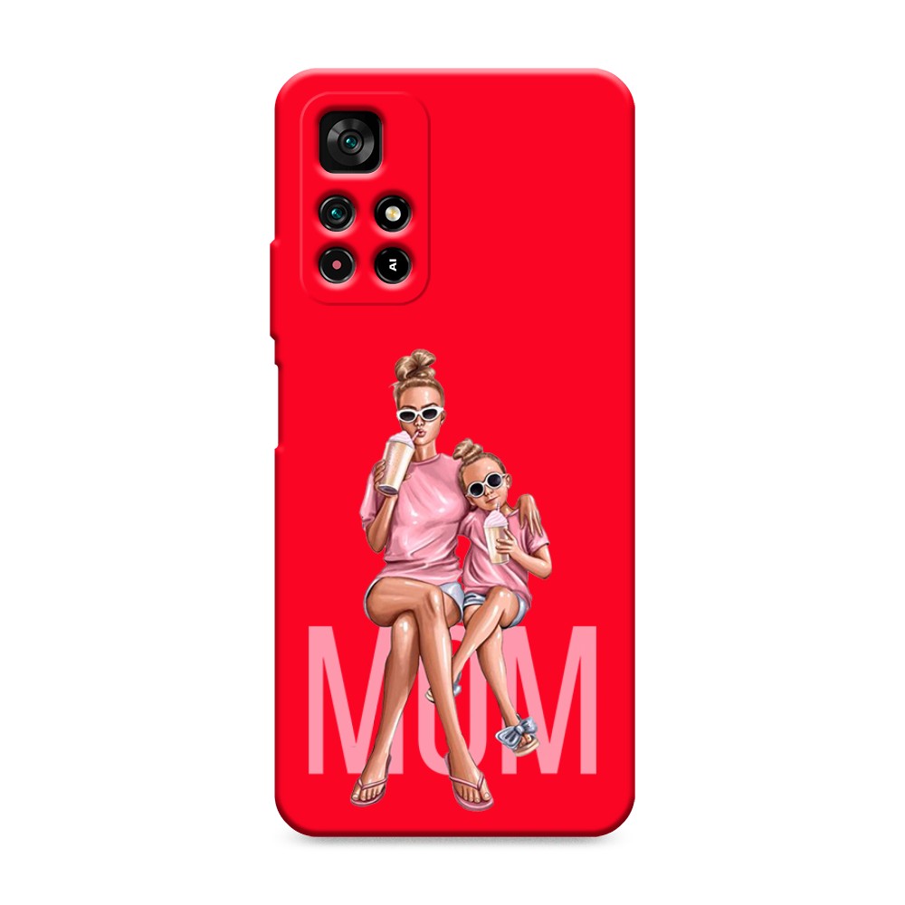 фото Матовый силиконовый чехол "lovely mom" на xiaomi redmi note 11 5g awog