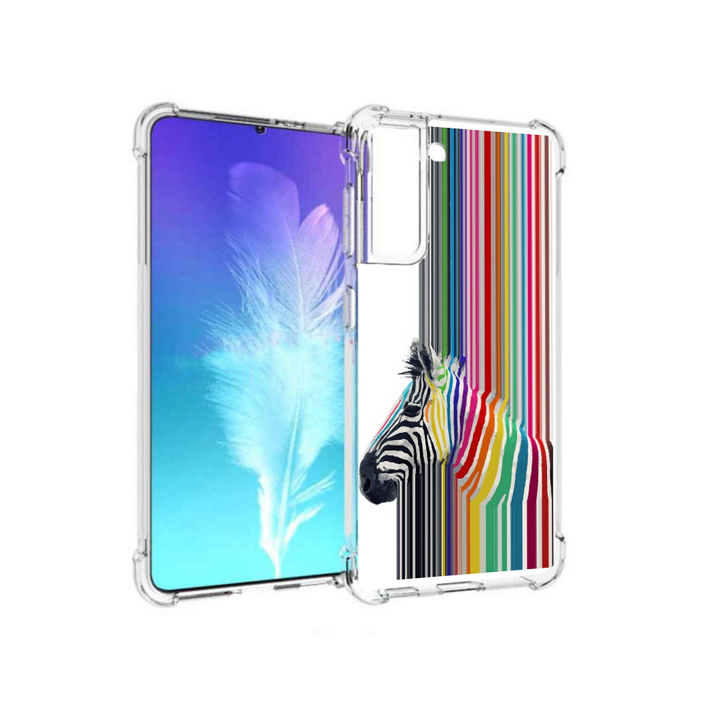 

Чехол MyPads Tocco для Samsung Galaxy S21 радужная зебра (PT157088.510.565), Прозрачный, Tocco