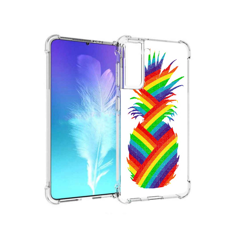 

Чехол MyPads Tocco для Samsung Galaxy S21 радужный ананас (PT157088.510.566), Прозрачный, Tocco